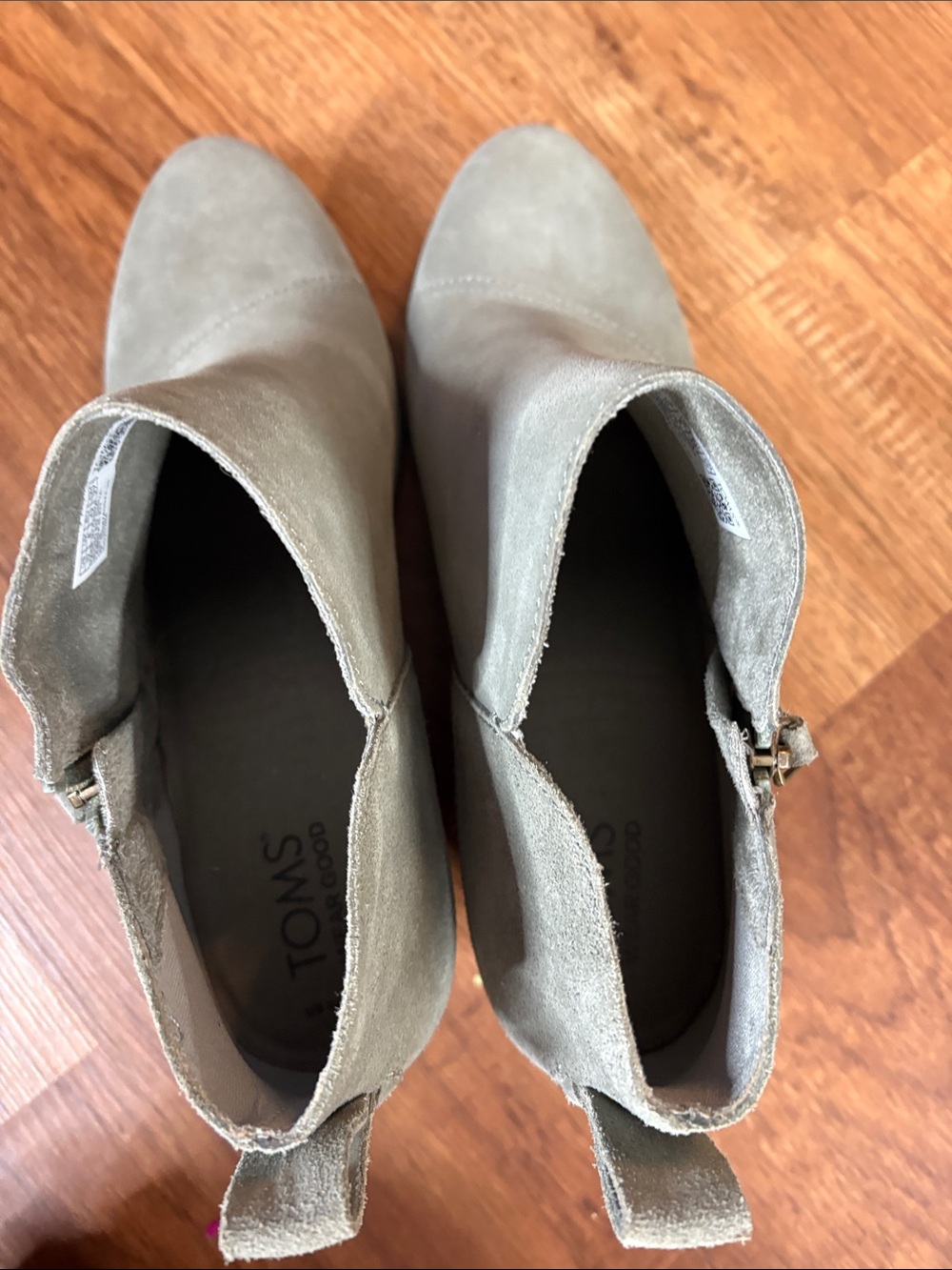 Toms Suede Ankle Booties in Sage Gray - Picture 3 of 7